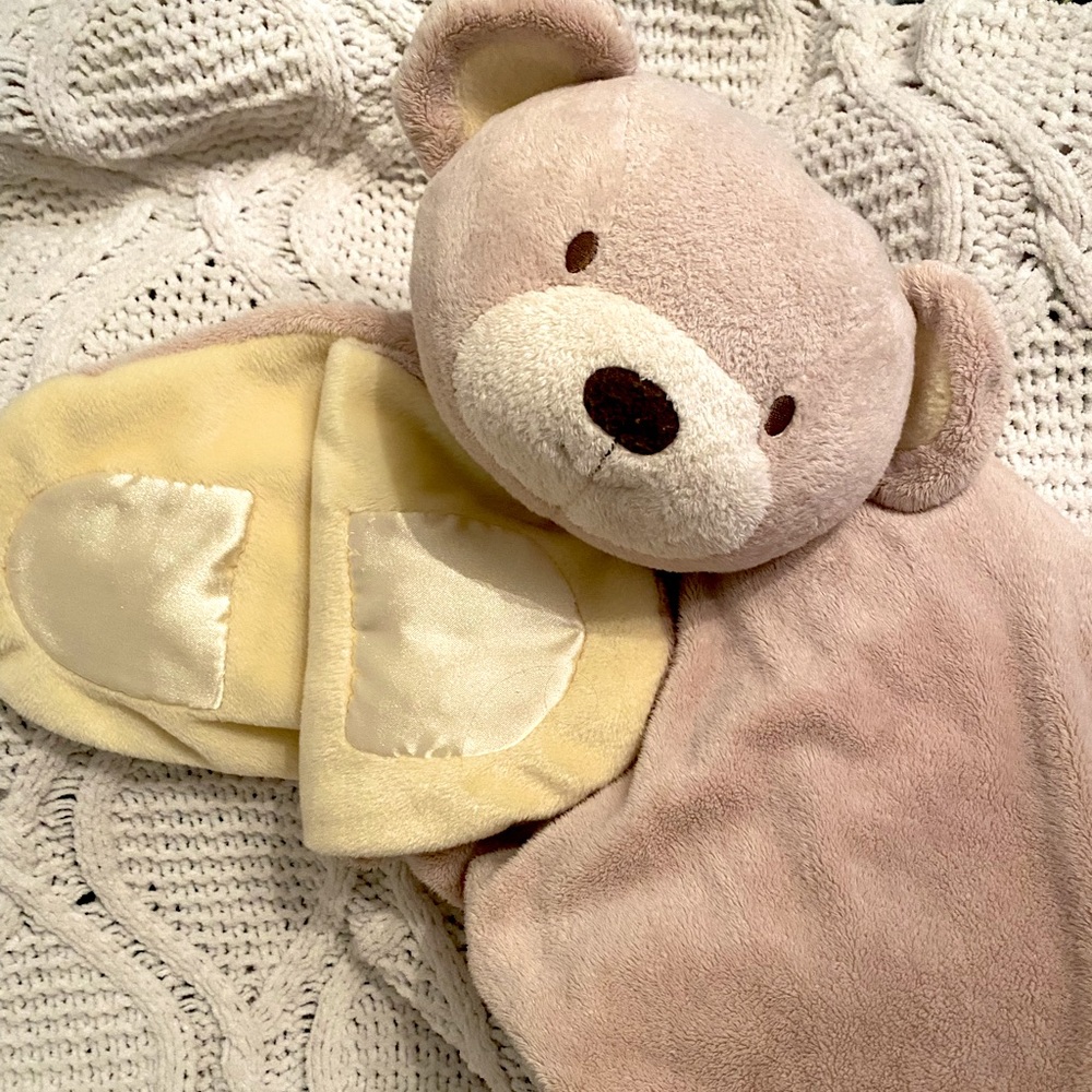 Lovey security bear baby blanket